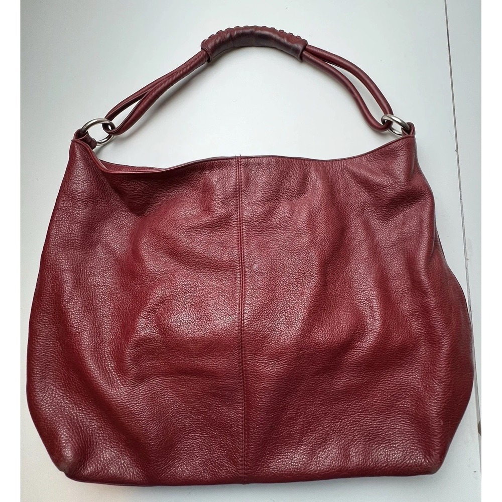 EXPRESS DESIGN STUDIO Women Tote Leather Bag Purse Large Dark Red
